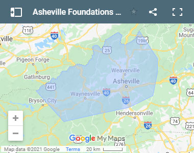 Foundation Repair Asheville Service Area Map